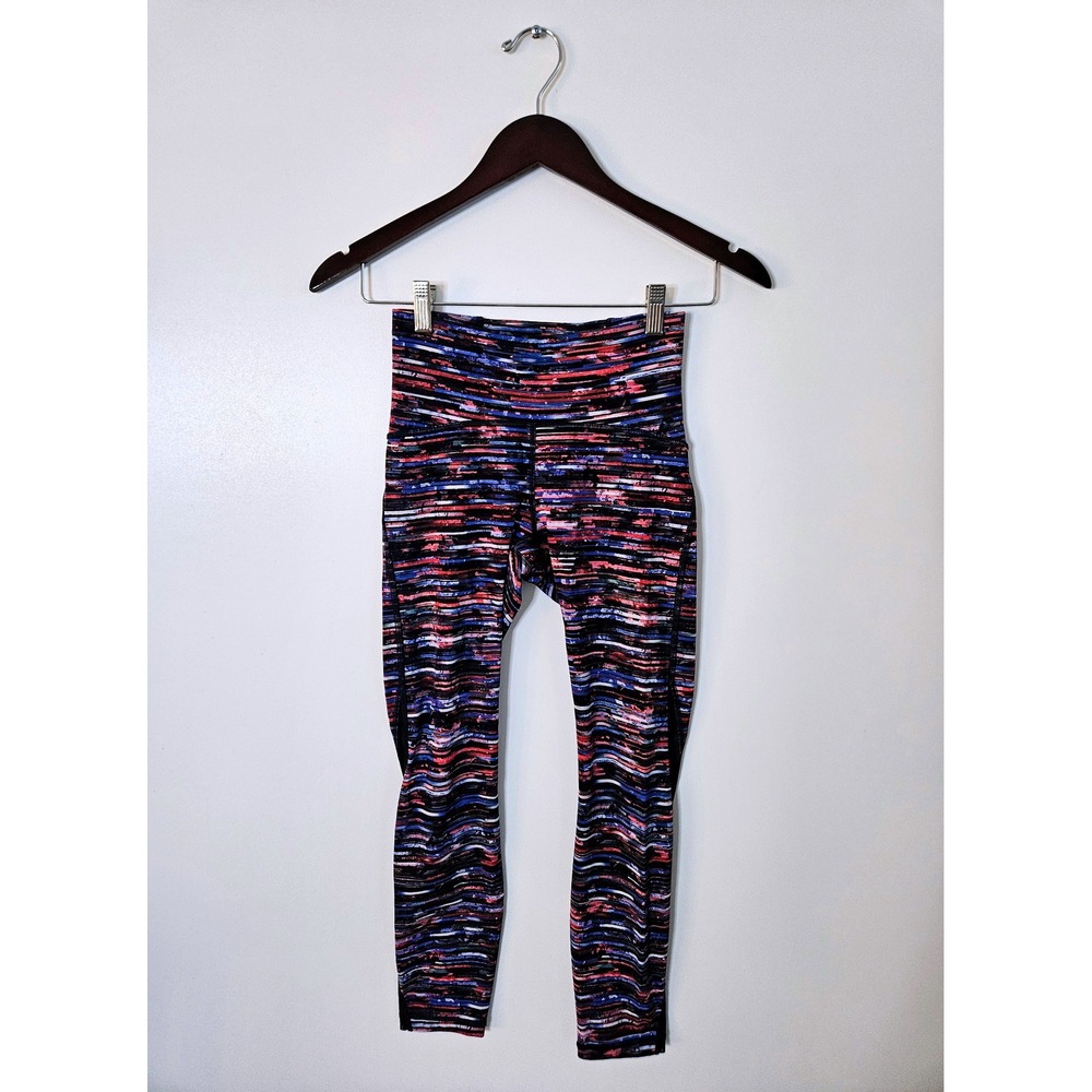 Lululemon High Rise 25 in Leggings Size 4 Ankle Multi Color Abstract Print Tight
